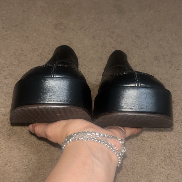 Reike Nen Square Toe Cross Stitch Detail Leather Platform Loafer 40 / 10 - Picture 6 of 10